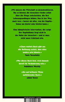 Grüner Hintergrund mit Zitaten über Kapitalismuskritik, von Yanis Varoufakis und Adam Tooze, und einem ISBN-Hinweis unten.