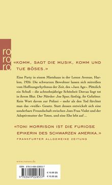 Toni Morrison: Jazz, Buch