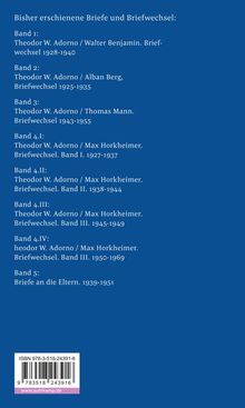 Theodor W. Adorno (1903-1969): Briefe und Briefwechsel, Buch