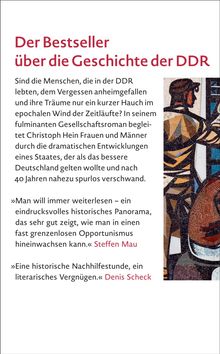 Titel: "Der Bestseller über die Geschichte der DDR". Zitate von Steffen Mau und Denis Scheck loben das Buch. Rechts ein Mosaik.