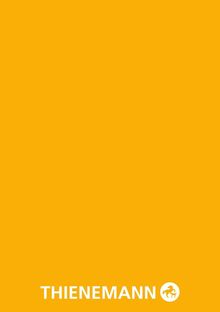 THIENEMANN; ein minimalistisches, oranges Design mit weißem Text unten.