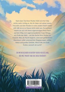 Text beschreibt eine abenteuerliche Reise in Neuseeland, beginnend mit einer Flucht, die zur emotionalen Reise wird. Hintergrund: malerisch.