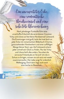 Ein unerwartetes Erbe, eine romantische Nordseeinsel und eine sehr tote Überraschung. Illustration mit Möwe und Strand.