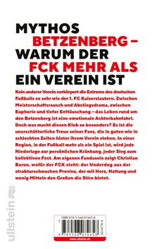 „Mythos Betzenberg – Warum der FCK mehr als ein Verein ist“ in großer, auffälliger Schrift. Unten ein längerer Text.