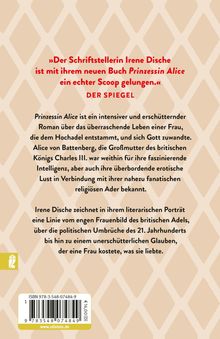 Zitat von DER SPIEGEL über "Prinzessin Alice" von Irene Dische. Roman über Alice von Battenberg und ihre religiöse Reise.