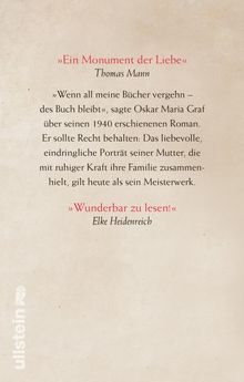 Oskar Maria Graf: Das Leben meiner Mutter, Buch
