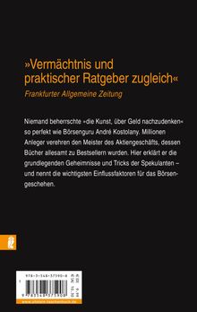 André Kostolany: Die Kunst, über Geld nachzudenken, Buch