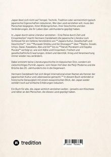 Text über Japans Kultur durch Literatur, hervorzuheben: Herman Candahashi, treedition Logo unten, ISBN-Nummer darunter.