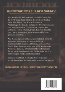 "Gaumengenuss aus dem Norden. Historische Kultur · Rekonstruierte Rezepte" steht in einem Rahmen auf dunklem Hintergrund.
