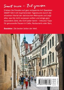 „Smart reisen – Zeit genießen. Erleben Sie Dresden...“ Menschen laufen durch eine historische, europäische Straße.