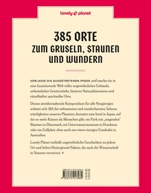 Titel: 385 Orte zum Gruseln, Staunen und Wundern. Oben mittig ein rotes und pinkes Logo von Lonely Planet.