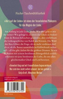 „Der Lauf der Liebe“: fesselndes Plädoyer für das Wagnis der Liebe. Buchbesprechung und ISBN auf buntem, abstraktem Hintergrund.