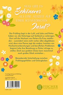 Text über Frühlingsgefühle und Beziehungschaos, umgeben von bunten Blumenillustrationen auf gelbem Hintergrund.