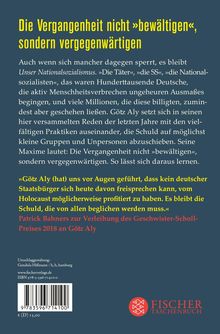Die Vergangenheit nicht »bewältigen«, sondern vergegenwärtigen. Zitat von Patrick Bahners über Götz Alys Werk. Fischer Logo unten rechts.
