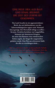 Roter Text: "EINE NEUE ÄRA AUS BLUT UND STAHL BEGINNT. DIE ZEIT DES ZORNS IST GEKOMMEN." Hintergrund: Berge und fliegende Vögel.