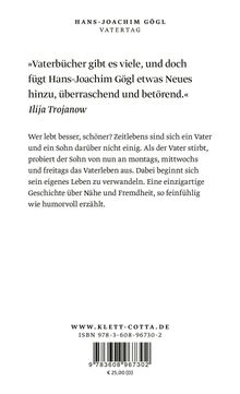 „Vaterbücher gibt es viele...“, Hans-Joachim Gögl, *Vatertag*. Geschichte über Nähe und Fremdheit, humorvoll erzählt.