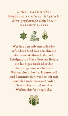 „Alles, was wir über Weihnachten wissen, ist falsch.“ Illustrationen von Weihnachtsschmuck und ein Geschenk mit Schleife.