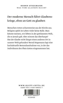 Bernd Stegemann: Was vom Glauben bleibt, Buch