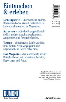 Titel: Eintauchen & erleben. Preis: € 19,95 [D], € 21,50 [A]. Logo: DUMONT Reise-Taschenbuch. Website: dumontreise.de.