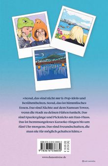 »Seoul, das sind nicht nur K-Pop-Idols und Berühmtheiten. Seoul, das ist himmlisches Essen..." Drei Illustrationen darüber.