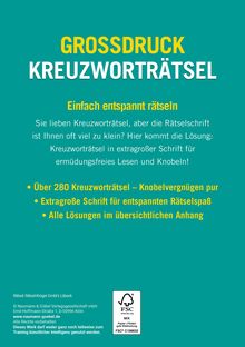 GROSSDRUCK KREUZWORTRÄTSEL. Einfach entspannt rätseln. Über 280 Kreuzworträtsel. Extragröße für entspanntes Rätselvergnügen.