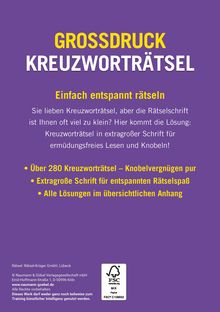 GROSSDRUCK KREUZWORTRÄTSEL. Einfach entspannt rätseln. Über 280 Rätsel, große Schrift, alle Lösungen im Anhang. Lila Hintergrund.