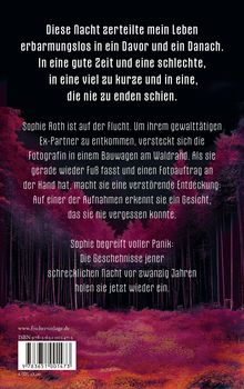 Text beschreibt Sophies Flucht und ihre verstörende Entdeckung. Hintergrund zeigt purpurne und schwarze Bäume im Wald.
