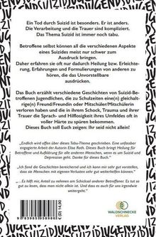 Texte sprechen über Suizidthemen, Trauer, Heilung und das Gefühl, nicht allein zu sein. Waldschnecke Verlag-Logo.