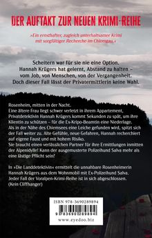 Texte: 
- DER AUFTAKT ZUR NEUEN KRIMI-REIHE
- Ein ernsthafter, zugleich unterhaltsamer Krimi...

Hintergrund: 
- Düsteres Wolkenbild, Silhouette eines Waldes.
