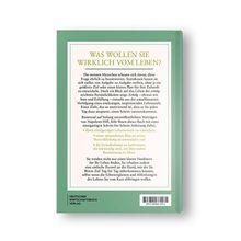 "Was wollen Sie wirklich vom Leben?" steht oben. Es wird beschrieben, wie man seine Bestimmung findet. Unten ist ein Verlagshinweis.