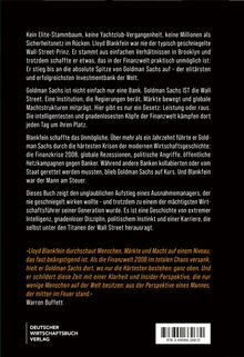 Text über Lloyd Blankfein, seinen Aufstieg bei Goldman Sachs und die Finanzkrise 2008. Deutsche Verlag-Info unten.