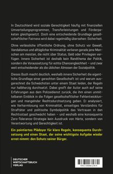 Text über soziale Gerechtigkeit und innere Sicherheit in Deutschland. Unten: "DEUTSCHER WIRTSCHAFTSBUCH VERLAG".