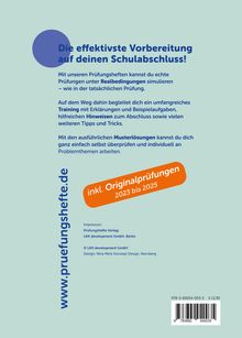 „Die effektivste Vorbereitung auf deinen Schulabschluss! inkl. Originalprüfungen 2023 bis 2025.“  
Hellblauer Hintergrund.