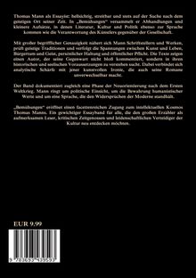 „Bemühungen“ von Thomas Mann: Essays über Literatur, Kultur und Politik. Preis: EUR 9.99. Barcode am unteren Rand.