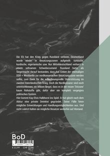 Text beschreibt fiktive Nachkriegszonen in Deutschland und Kay-Elvis Halbhorts Detektei-Abenteuer. Rechts unten: BoD-Logo.