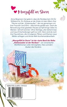 "Meergefühl im Sturm" – vierter Band der Reihe. Illustration: Ein Strandkorb, daneben ein Rettungsring im Gras.