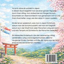 Yui, 6 Jahre alt, lebt in Japan. Das Buch zeigt ihren Alltag. Illustration: Kirschblüten, Torii, Karpfenwimpel.