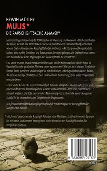 „Erwin Müller: Mulis – Die Rauschgiftsache Al-Masry.“ Eine Maus sitzt auf einer gepflasterten Fläche, Barcode unten rechts.