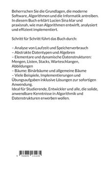 Text über Grundlagen von Software, Algorithmen und Datenstrukturen; ideal für Studierende und Entwickler. Barcode unten.