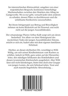 Text beschreibt Intrigen im Kleinwalsertal zwischen Hoteliers. Hauptfigur ist Willi Willig. ISBN unten: 978-3-695-16236-9.
