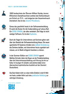 V2.0 — Q3/26 CODE CRASH ist oben. Texte beschreiben KI-Einfluss auf Softwareentwicklung. Links sind pixelige Symbole. Unten OH-SO DIGITAL, HAMBURG.