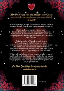 "Manchmal muss man das loslassen, was man am meisten will – um zu erkennen, was man wirklich braucht." 

Roter Hintergrund mit Schneeflocken und einem roten, glitzernden Herz.
