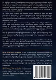 Text über eine Geschichte im späten 19. Jahrhundert in Europa, voller Machtkämpfe und Intrigen. Autorenname: SIR E. Eckard Prinz von Strohm.