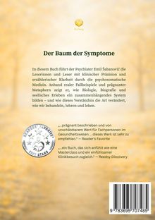 "Der Baum der Symptome" - Buchbeschreibung über psychosomatische Medizin von Emil Šabanović. Zwei positive Kritiken. Oben ein Logo.