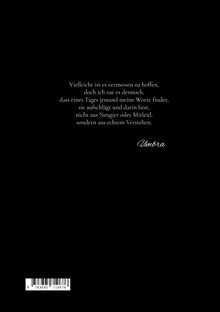 Text: „Vielleicht ist es vermessen zu hoffen, doch ich tue es dennoch...“ Darunter steht der Name „Umbra“.