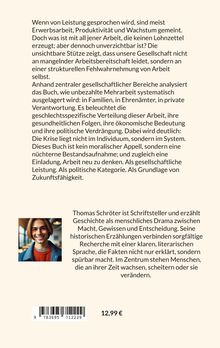 Text oben über unbezahlte Mehrarbeit und gesellschaftliche Strukturen. Unten Autorbeschreibung mit Porträtfoto und Preis 12,99 €.