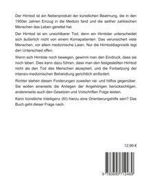 Ein Text über den Hirntod, seine Diagnose und rechtliche Konflikte. Unten rechts Preis: 12,99 € und ein Barcode.