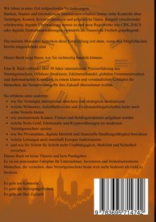 Texte beschreiben finanzielle Kontrolle, Vermögensschutz und internationale Strategien. Hintergrund zeigt eine Uhr.