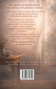 Eine Erzählung über eine Frau, die zwischen digitaler Sicherheit und echter Nähe wählen muss. Beruhigende Atmosphäre mit Tasse und Blumen.