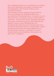 Text beschreibt ein Buch als Weckruf zu verstehen, und betont Freude, Empathie und Liebe. Unten ist ein Preis mit Barcode.